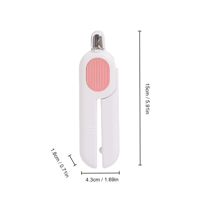 Nail clippers for dogs and cats with LED light and safe round cutting design