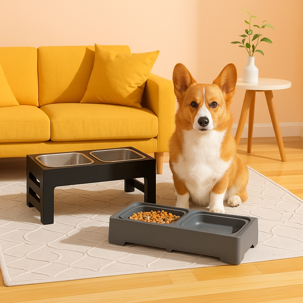 Adjustable Elevated Double Dog Food Bowl