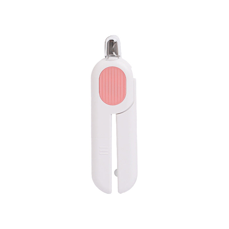 Nail clippers for dogs and cats with LED light and safe round cutting design