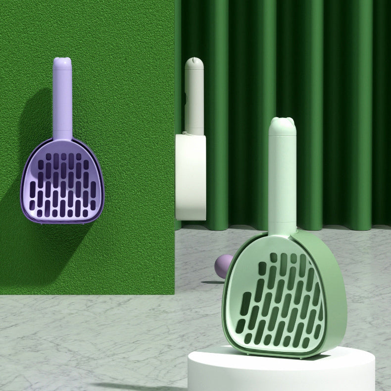 Durable cat litter scoop with foot