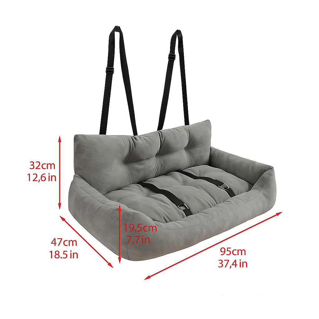 Premium Hondenbed voor op de Achterbank – Veilig, Zacht & Stevig