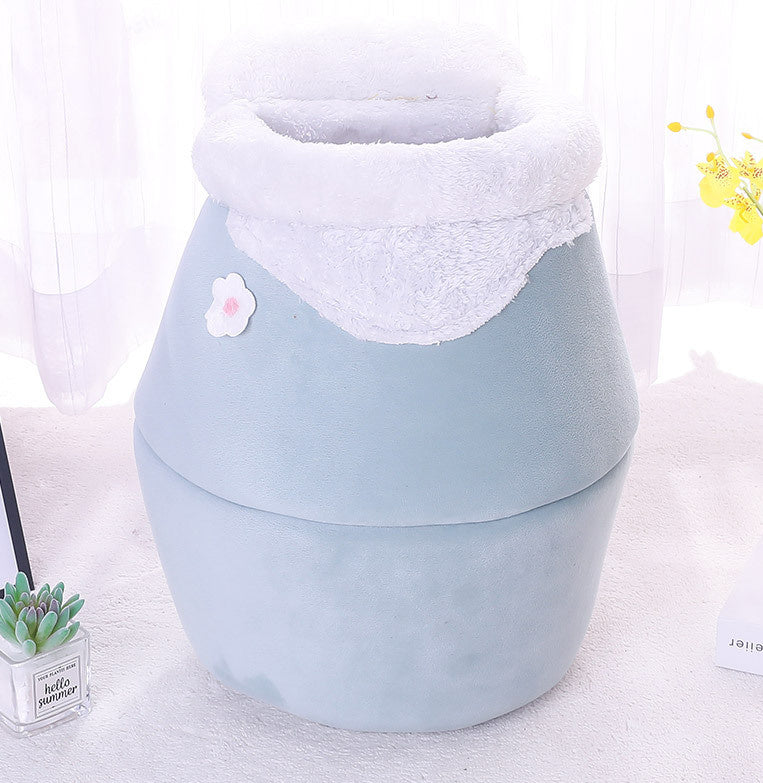 3-in-1 katten en hondenhuis in komvormige grot met zachte pluche bed