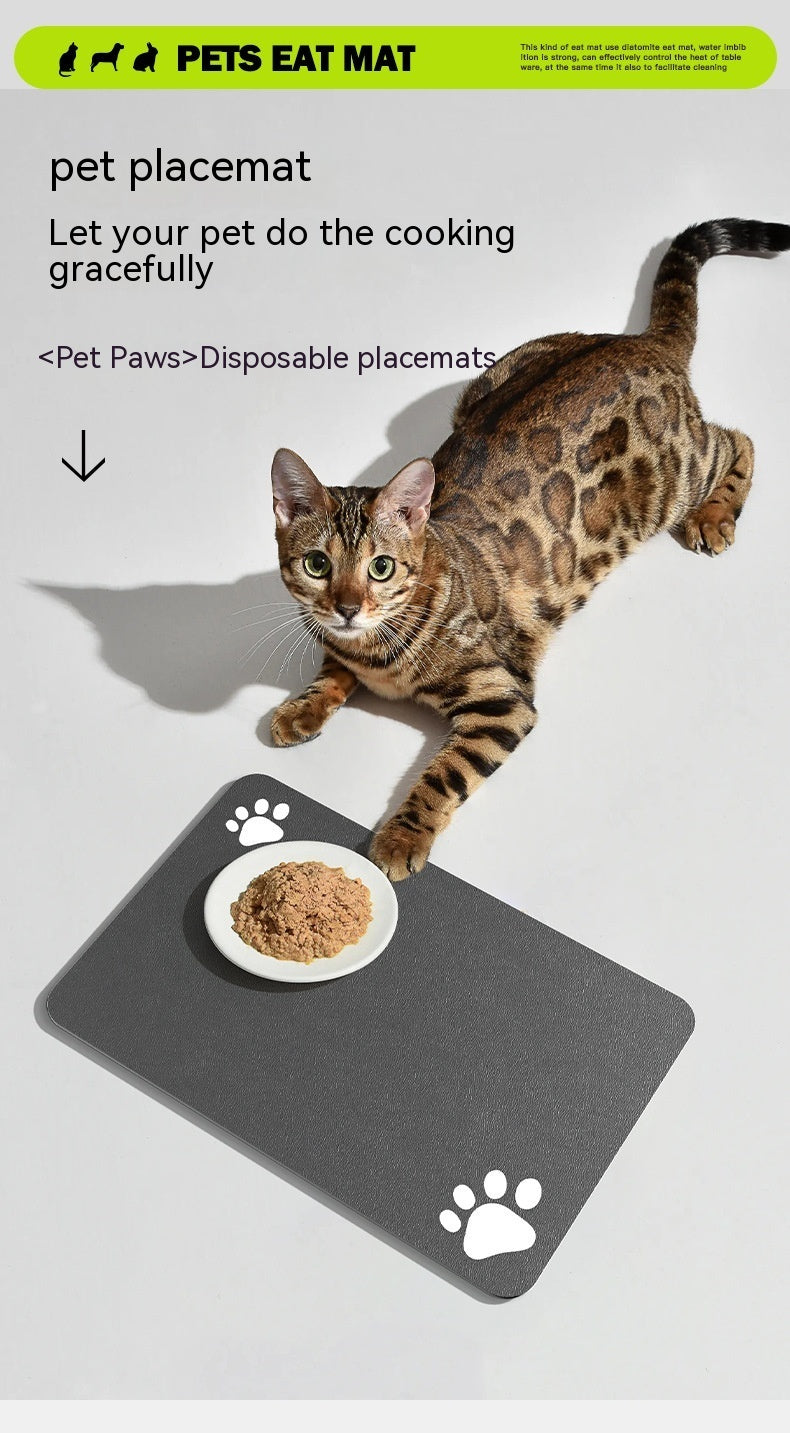 Wasbare voerplacemat voor hond en kat met absorberend ontwerp