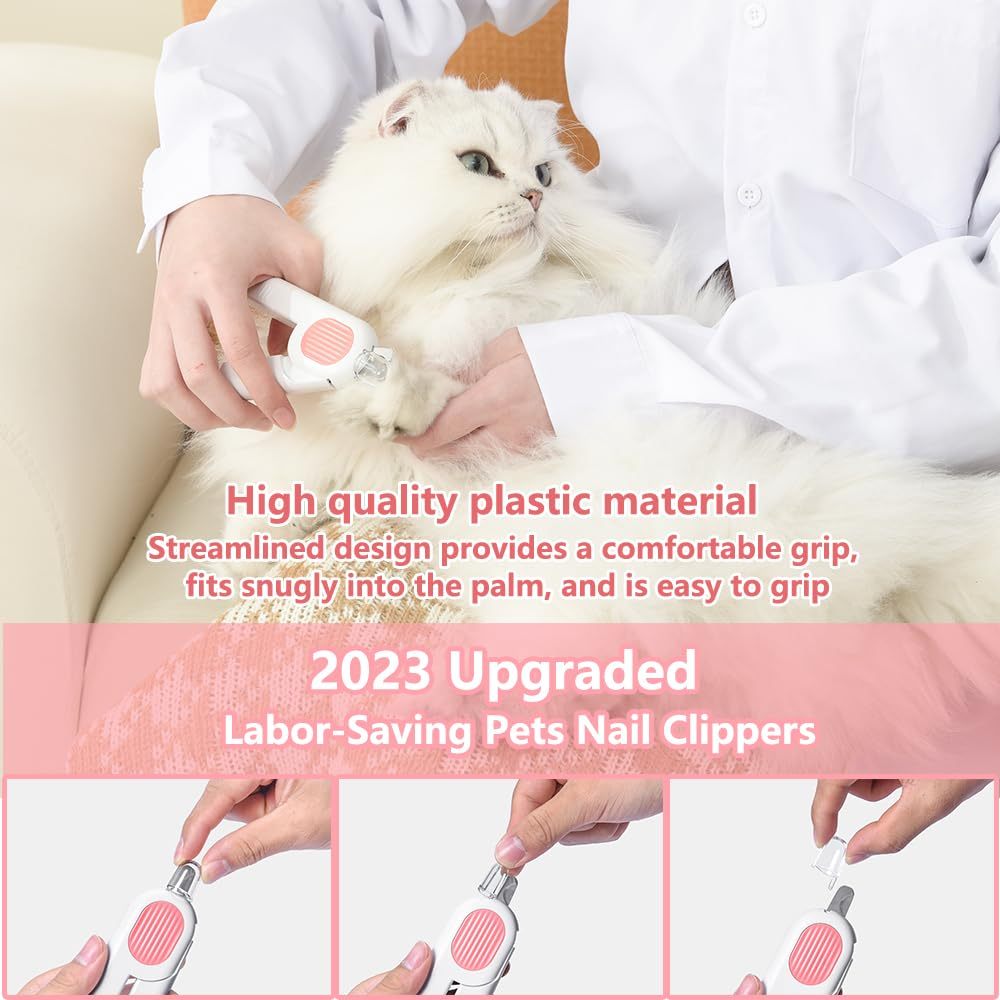 Nagelknipper voor hond en kat met LED-licht en veilig rond knipontwerp