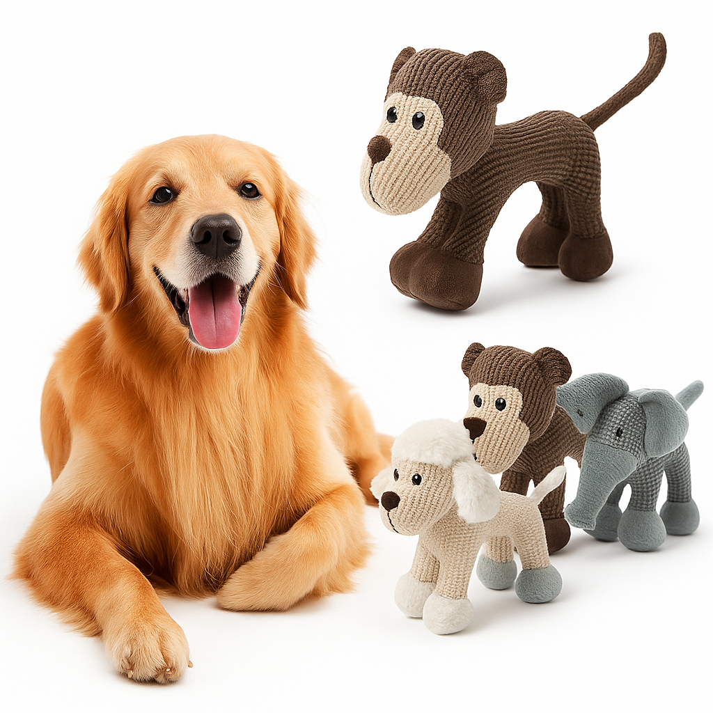 Bite-resistant squeaky dog toy – soft plush &amp; durable