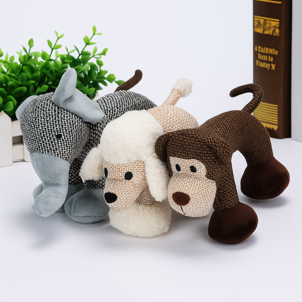 Bite-resistant squeaky dog toy – soft plush &amp; durable