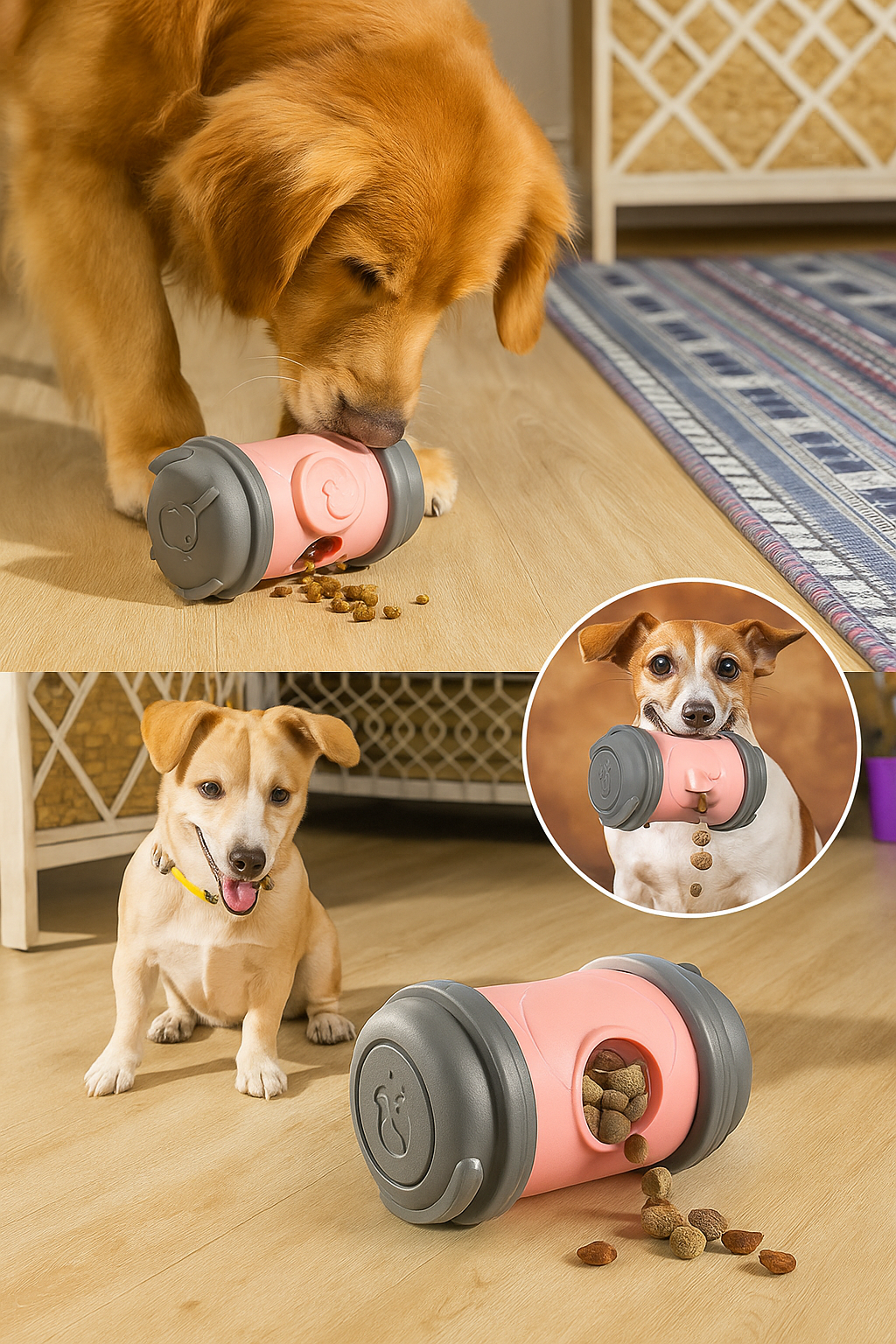 Interactive robot bear – food dispenser &amp; moving toy for dogs and cats