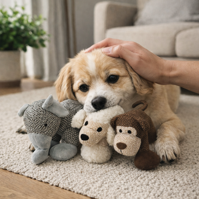 Wytrzymała Pluszowa Zabawka z Piszczałką – Podwójne Szwy, Bezpieczna