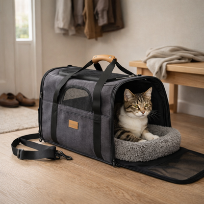 Składana Torba Podróżna dla Psa i Kota – Lekka, Wentylowana, do 6 kg