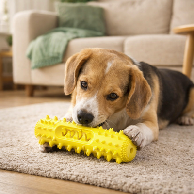 Zabawka do Żucia z Piszczałką – Czyści Zęby i Uspokaja Psa