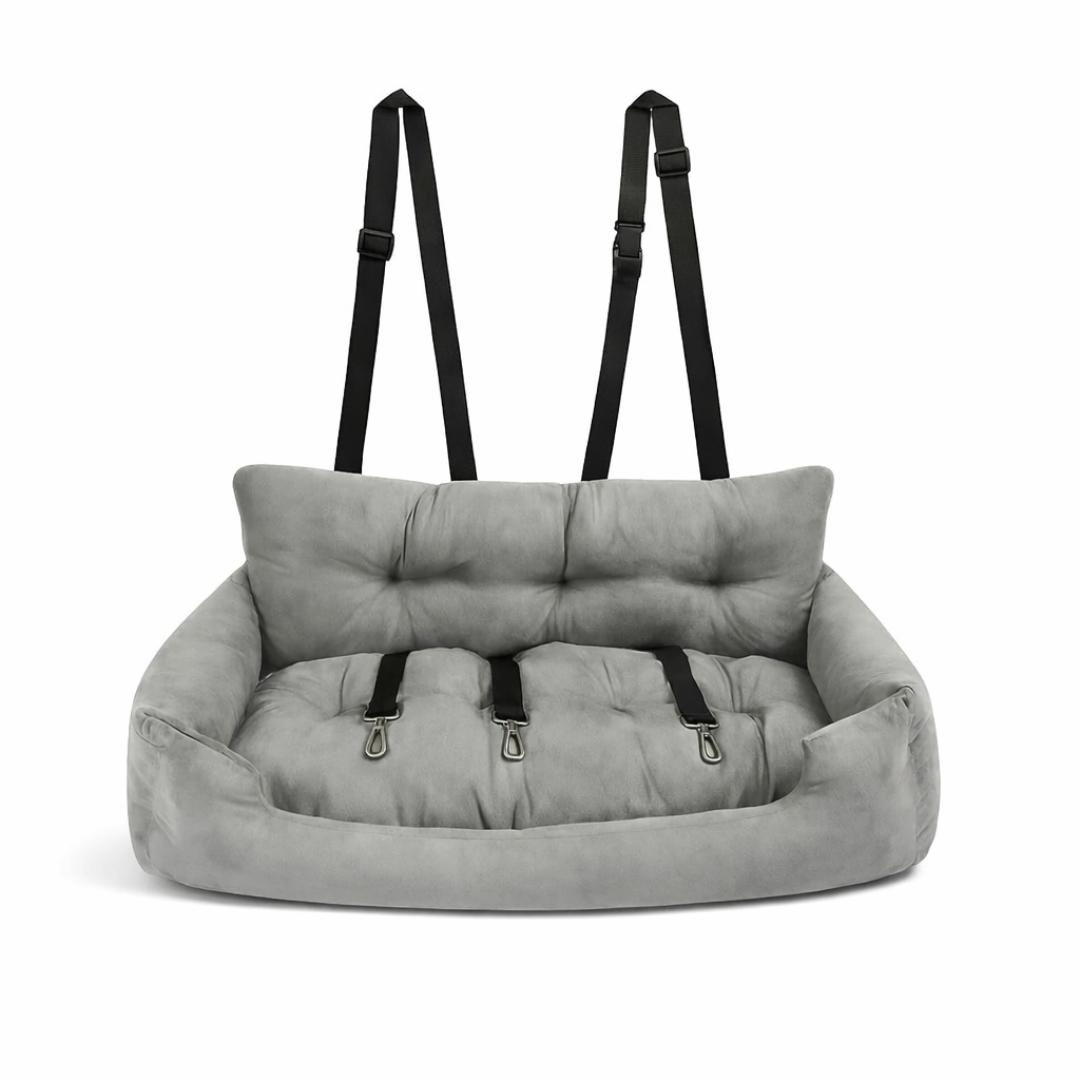 Fotelik Samochodowy dla Psa – Podwójne Siedzenie, Bezpieczny na Zakrętach