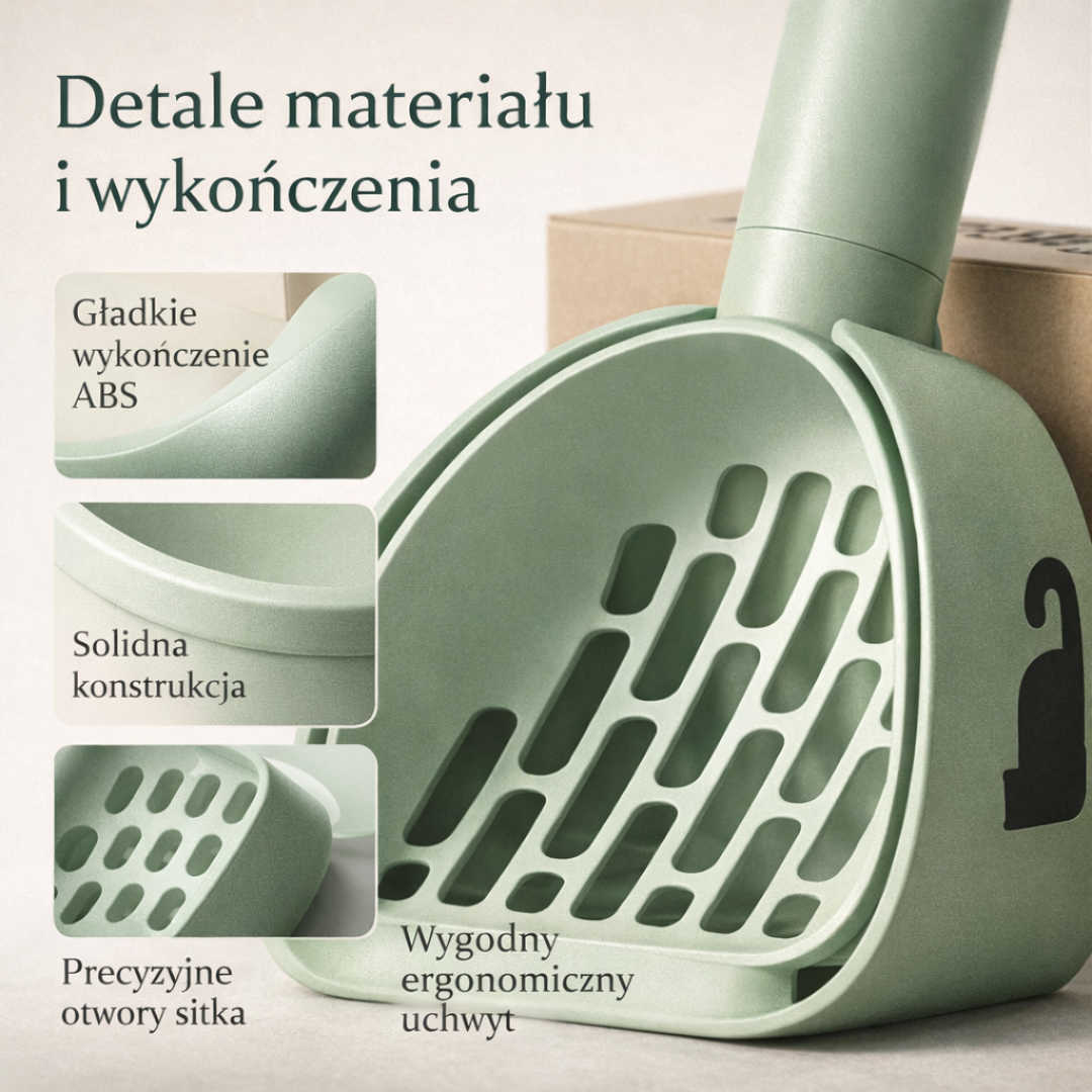 Łopatka do Kuwety z Eleganckim Stojakiem – Czysto, Higieniicznie, Bez Zapachu