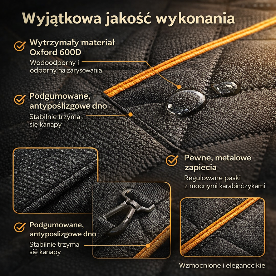 Wodoodporny Koc na Tylne Siedzenie Auta – Chroń Tapicerkę przed Psem