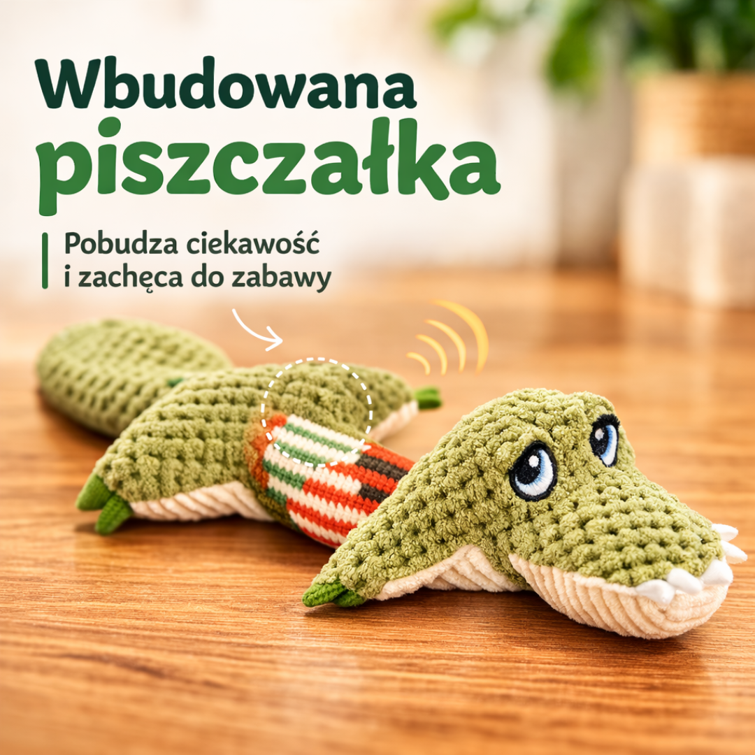 Wytrzymała Pluszowa Zabawka z Piszczałką – Podwójne Szwy, Bezpieczna
