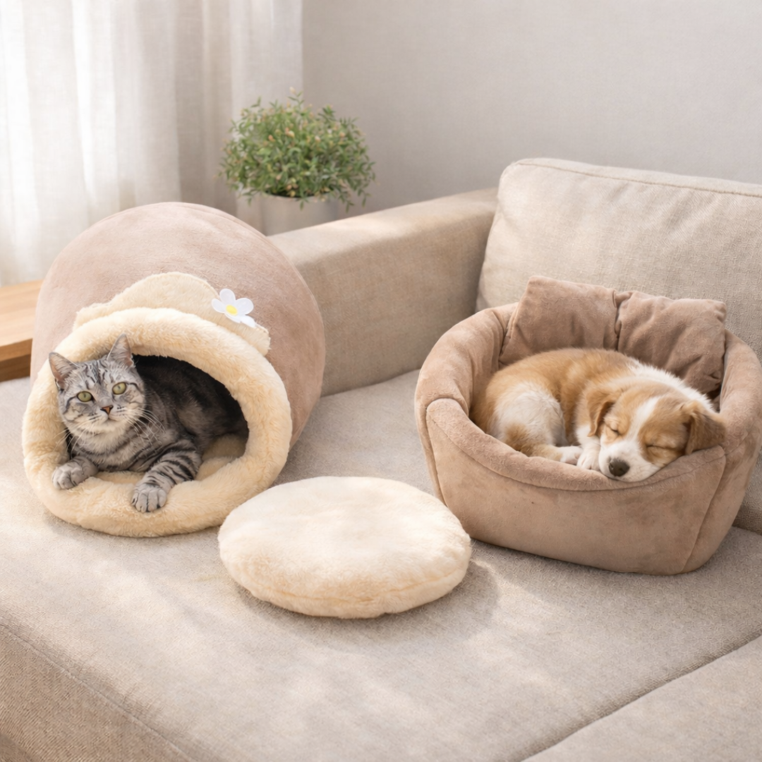 Domek i Legowisko 3w1 dla Kota i Psa – Jaskinia, Gniazdo lub Kojec w Jednym