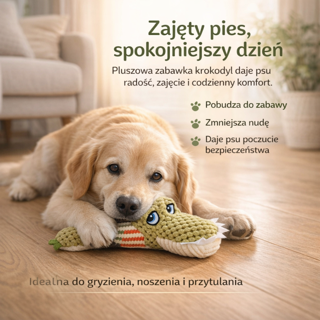 Wytrzymała Pluszowa Zabawka z Piszczałką – Podwójne Szwy, Bezpieczna