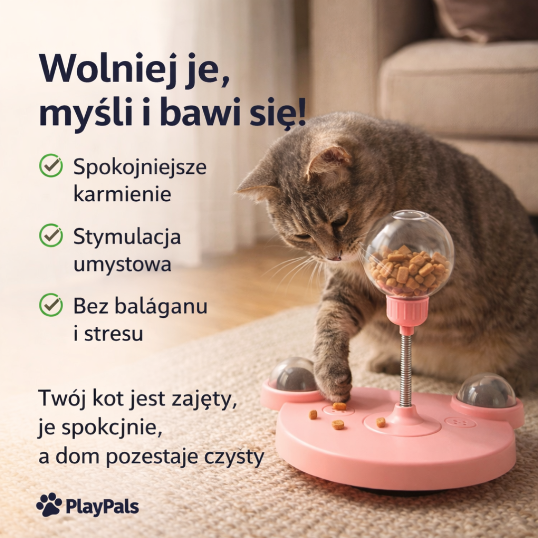 Kołysząca Miska Spowalniająca Jedzenie – Zapobiega Wzdęciom i Nudzie