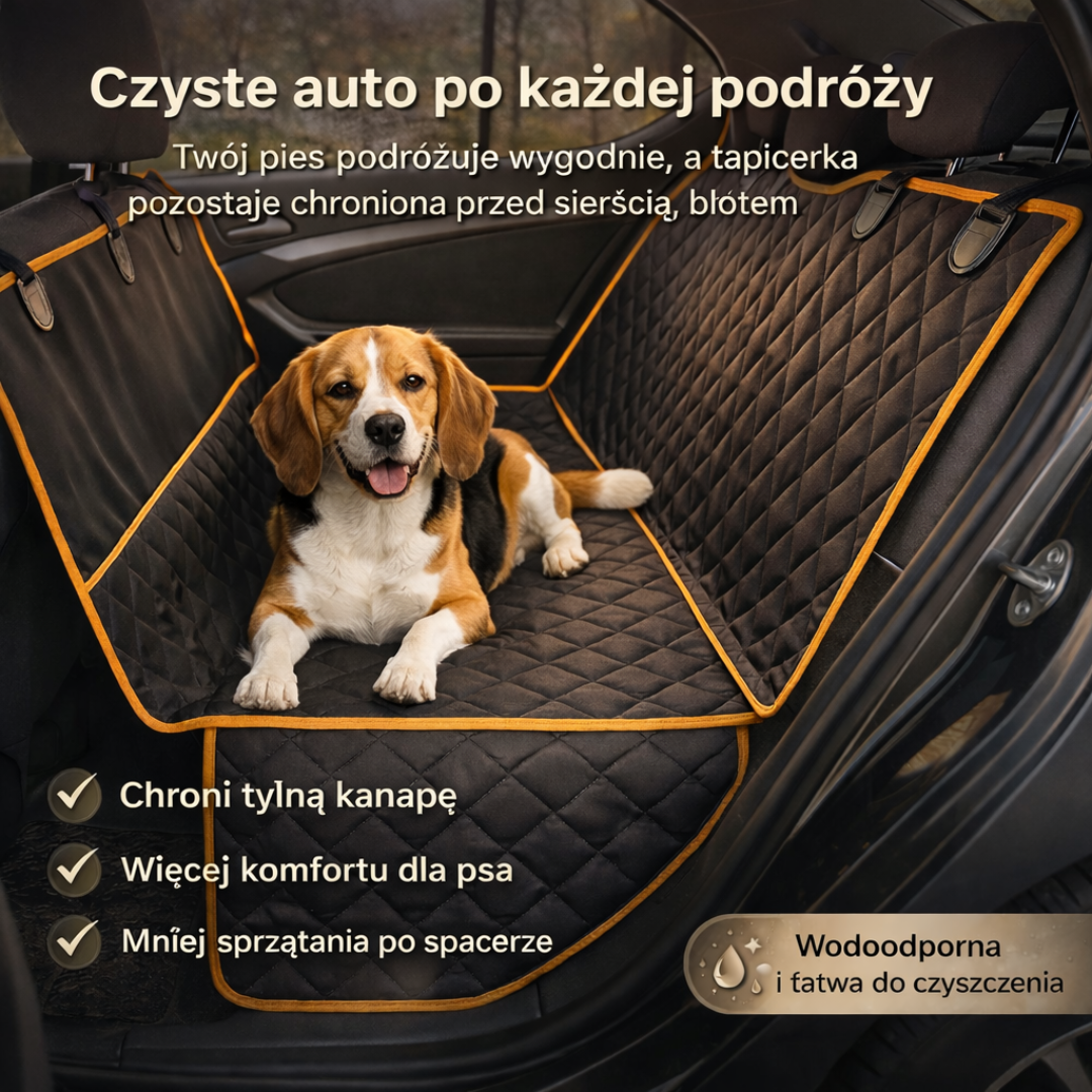 Wodoodporny Koc na Tylne Siedzenie Auta – Chroń Tapicerkę przed Psem