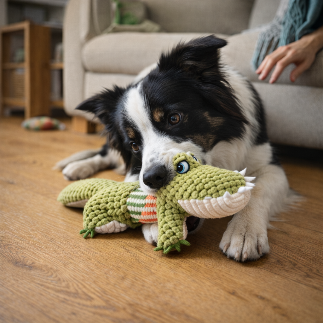 Wytrzymała Pluszowa Zabawka z Piszczałką – Podwójne Szwy, Bezpieczna